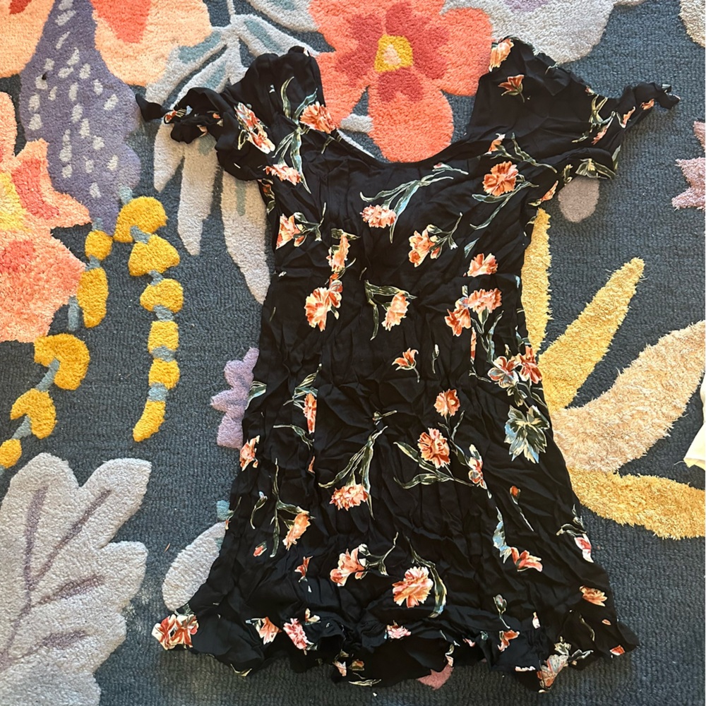 NWT Saltwater Luxe black floral mini dress